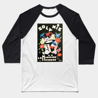 SOLANIS Le Magicien Moderne 1945 Vintage French Theater Magic Performance Baseball T-Shirt